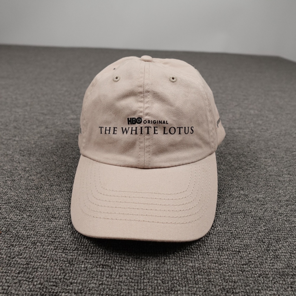HBO The White Lotus Hat Cap Strap Back Mens One Size Beige Twill Baseball Promo